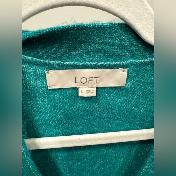 LOFT Vibrant Teal Button-Up Cardigan - Picture 2 of 5
